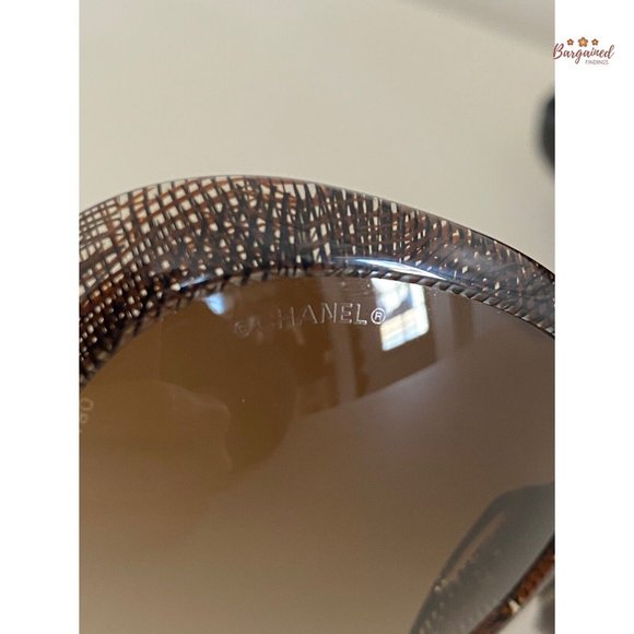Authentic CHANEL Brown Lenses Lace Acetate Gold Temple Gradient Tint Sunglasses - Picture 2 of 12